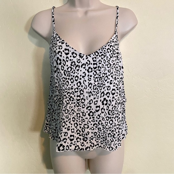 Animal Cheetah Print White and Black Cami Top Y2k Nwt Size Small S - Picture 2 of 9